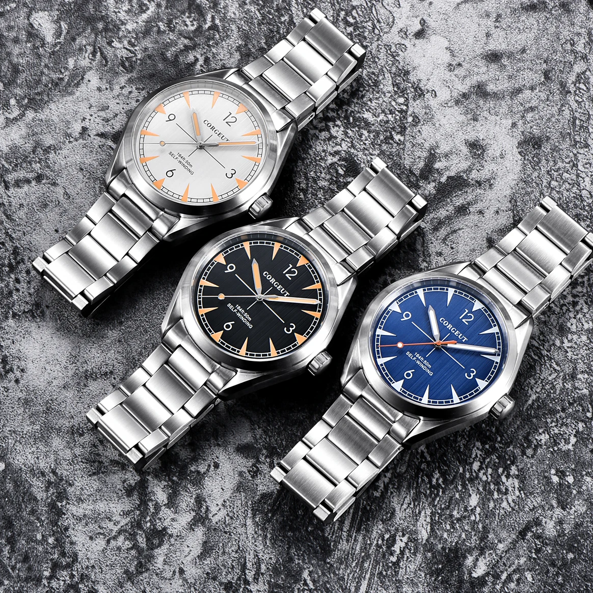 Automatic Mechanical Mens Watch Calendar Sapphire Steel Strip Waterproof Luminous NH35 WristWatches Relógio 6