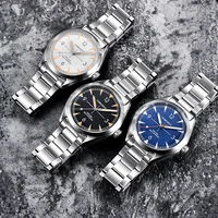 Automatic Mechanical Mens Watch Calendar Sapphire Steel Strip Waterproof Luminous NH35 WristWatches Relógio 1