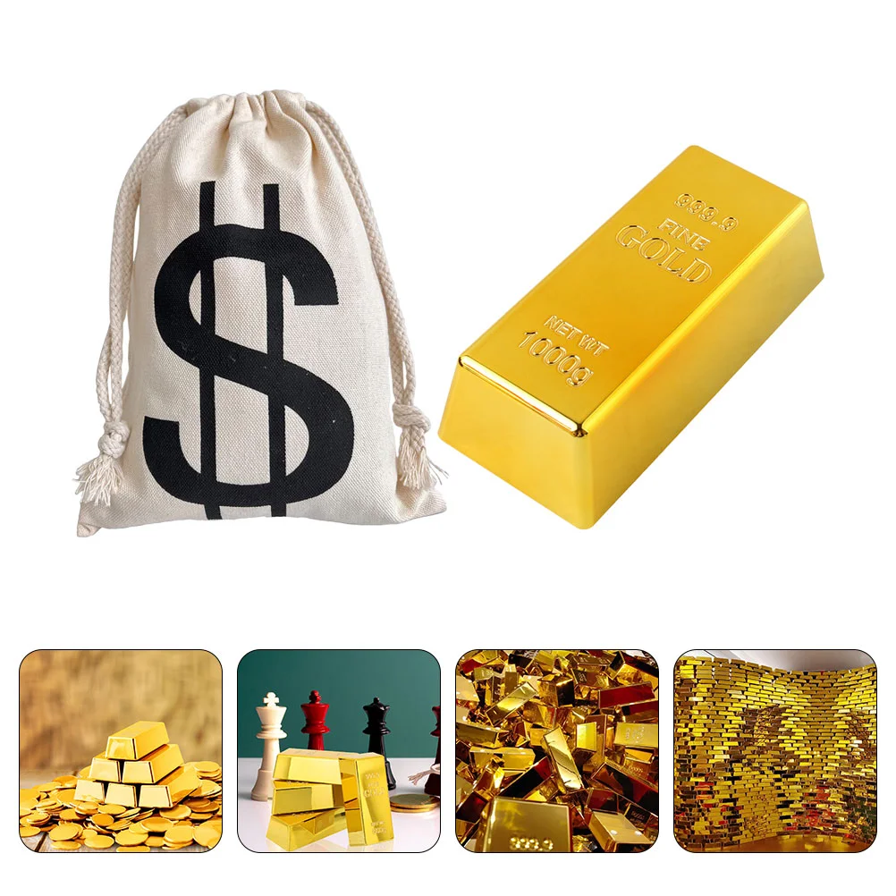 

Bar Golden Brick Prop Simulated Pirate Decorations Bullion Movie Delicate Money Bars Bricks Playthings Bagprops Decors