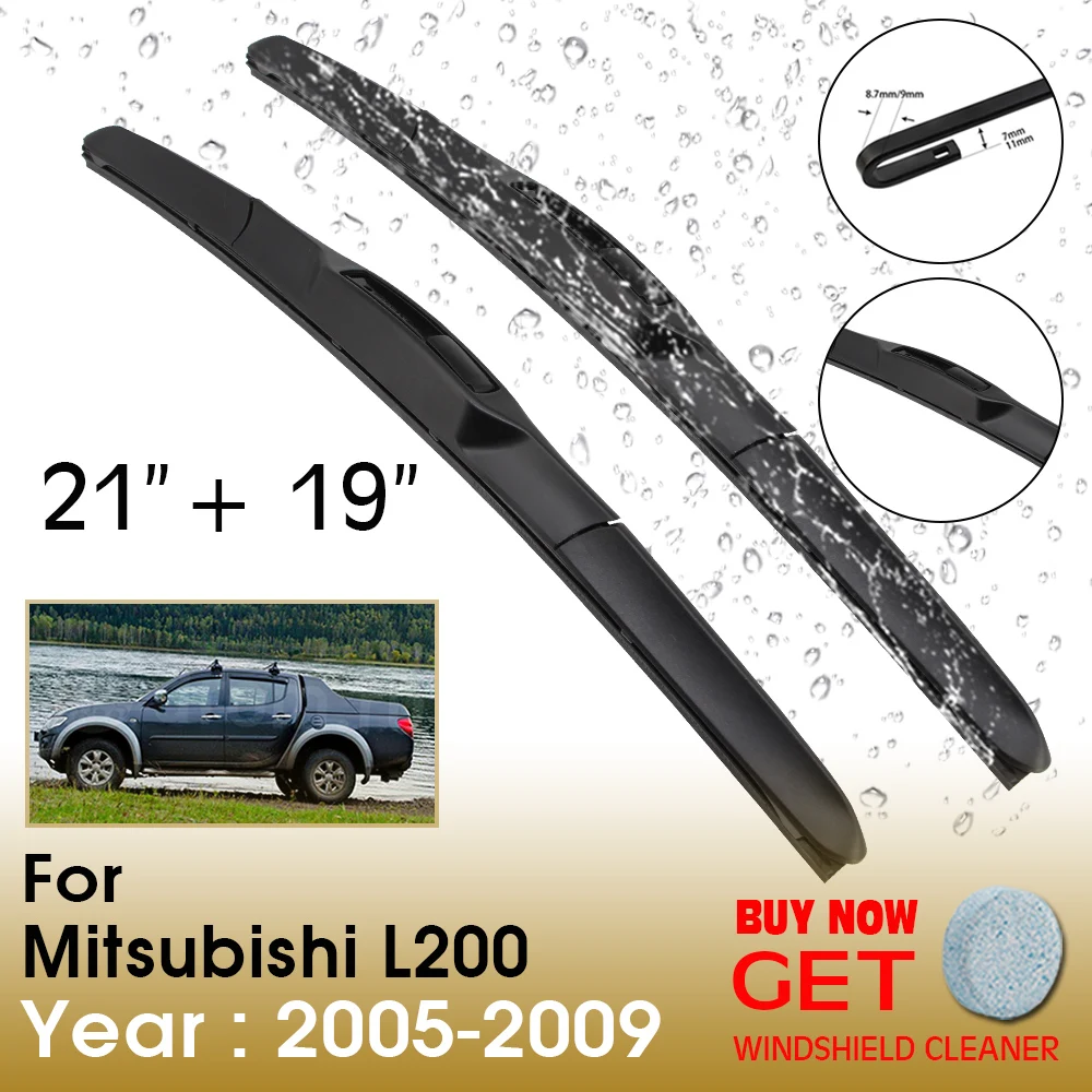 

Car Wiper Blade For Mitsubishi L200 21"+19" 2005-2009 Front Window Washer Windscreen Windshield Wipers Blades Accessories