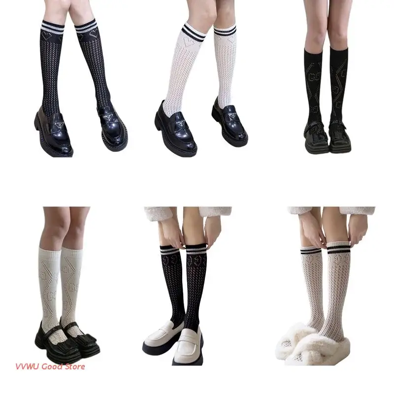 

JK Socks Women Jk Stocking Fishnet Hollow Loose Stockings Slouch Socks Women Lolita Leg Warmers Loose Lolita Knee Socks
