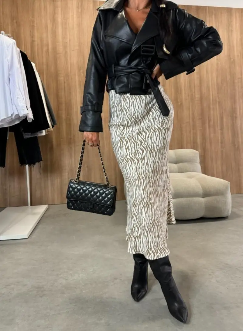 Женская длинная юбка-миди с принтом