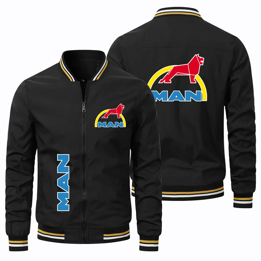 

New MAN Truck Print Jacket 2023 Thread Round Neck Jacket Fashion Baseball Jacket Pilot Jacket Motorcycle Jacket Car Clip S-5XL