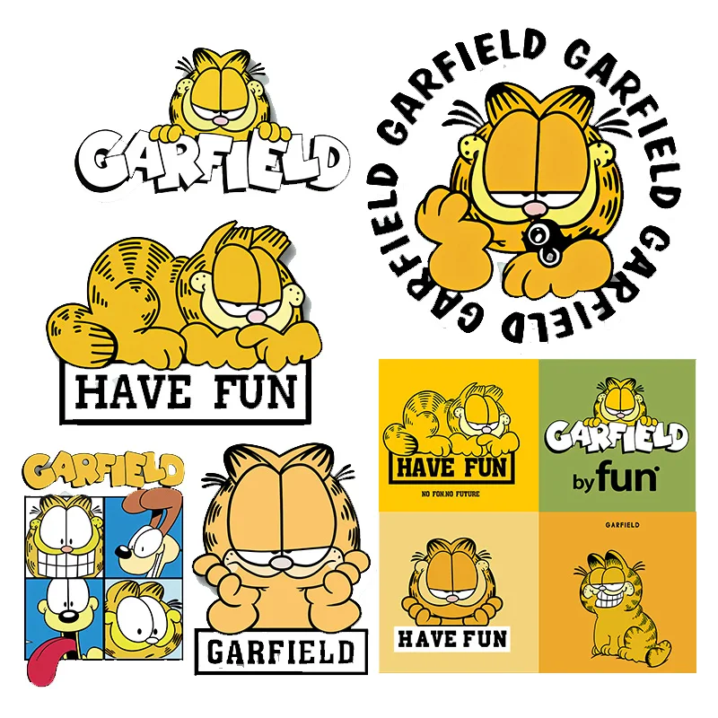 

Iron on Transfers Anime Odie Cat Patches for Clothing DIY Applique Ironing Fusible Patch Stickers on Clothes Badges Heat Press