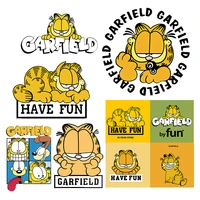 iron on transfers anime odie cat patches for clothing diy applique ironing fusible patch stickers on clothes badges heat press