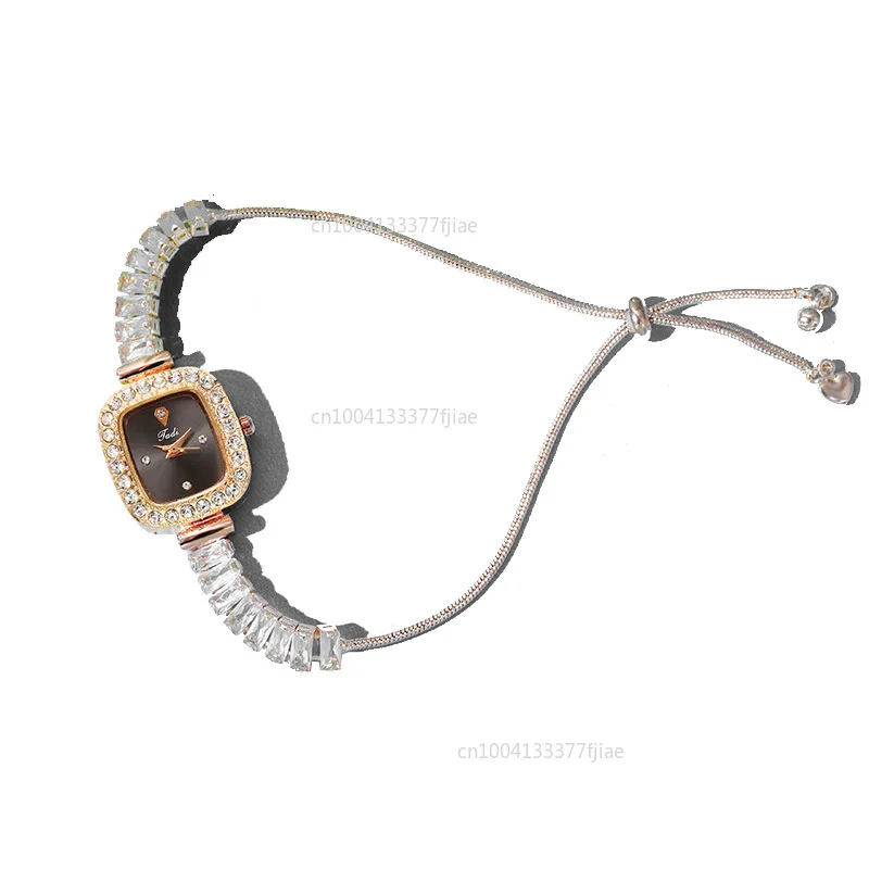 Роскошные модные цветные квадратные циркониевые изысканные часы-браслет с