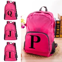 lightweight backpack women foldable ultralight outdoor folding backpack travel daypack bag black letter pattern sports daypack