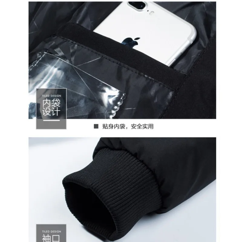 Autumn and winter new men's pure cotton stand-up collar brand jacket men's casual warm fashion street style jacket