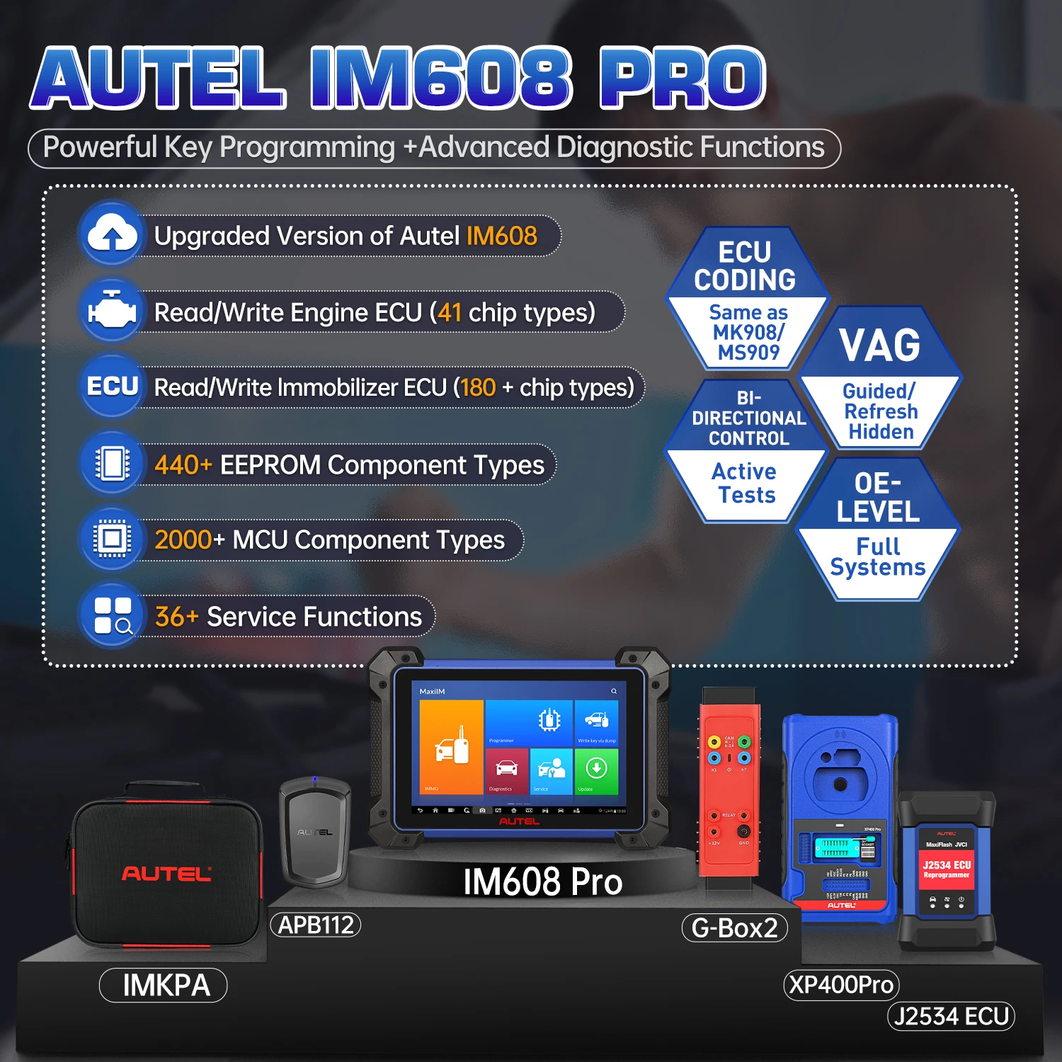 Autel MaxiIM IM608Pro XP400Pro ключевой программатор G-BOX2 APB112 IMKPA иммобилайзер для автомобиля