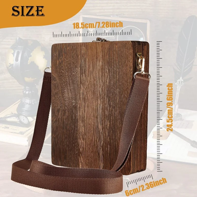Writers Messenger Wood Box A5 Wooden Retro Trend Shoulder Bag Postman Outdoor Briefcase Art Supplies Box Home Decor Storage Box