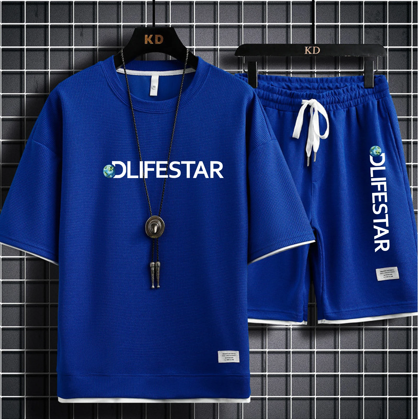 Tracksiut Men Printed Sets 2023 Men's T-shirt Suit Sportswear  Breathable Clothing T-shirt + Shorts Men's Summer Sports Jogging