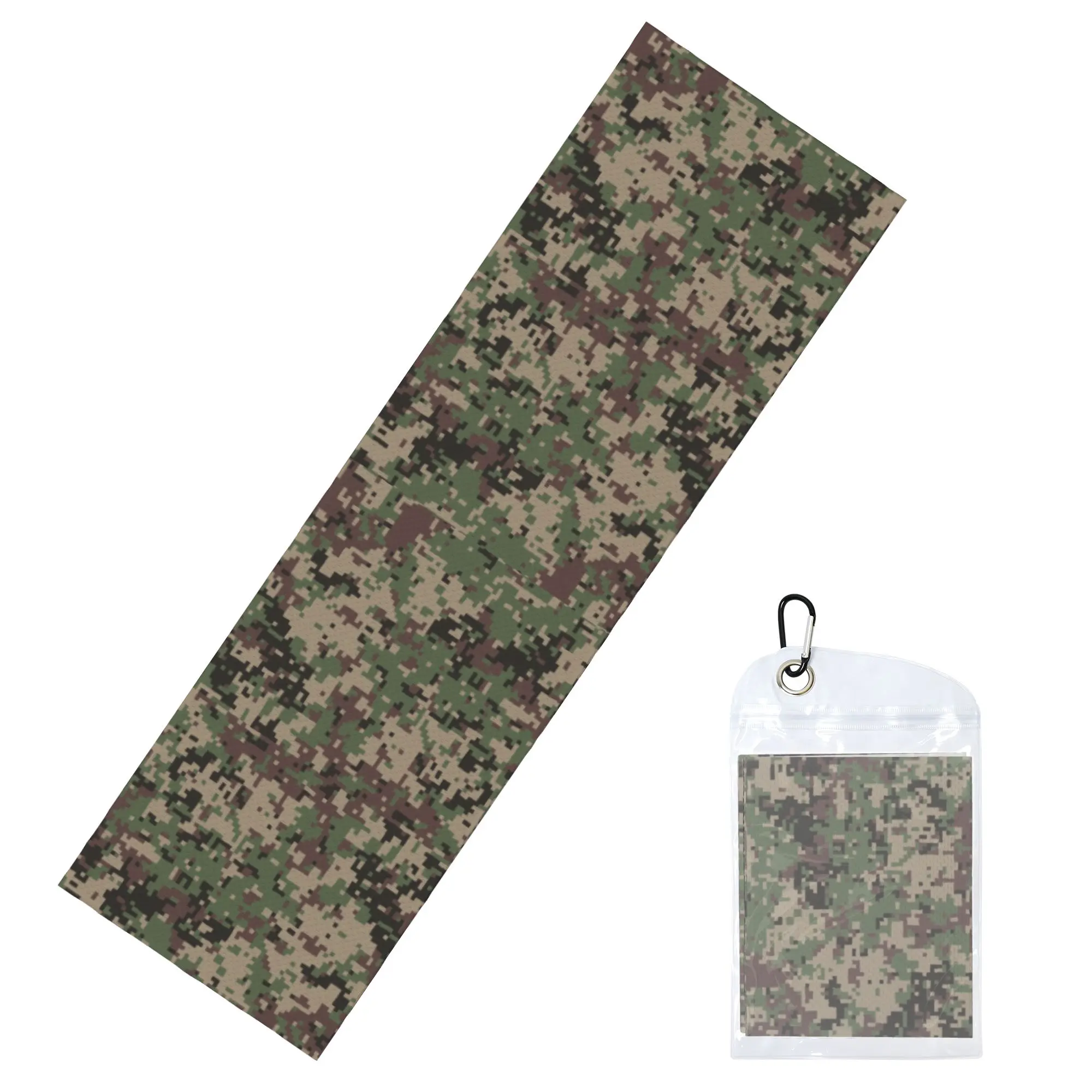 Фото Охлаждающее полотенце Marpat Camo для лица, быстросохнущее, с камуфляжным рисунком Woodland, спортивное, дышащее, для холодных тренировок №1