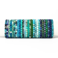 68mm blue lapis agate quartz bracelets tiger eye natural stone round bead bracelet elasticity rope men women reiki opal jewelry