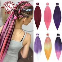 corlorful synthetic jumbo braids hair extensions braiding hair pre stretched yellow blue green red pink 26 inch yaki braids