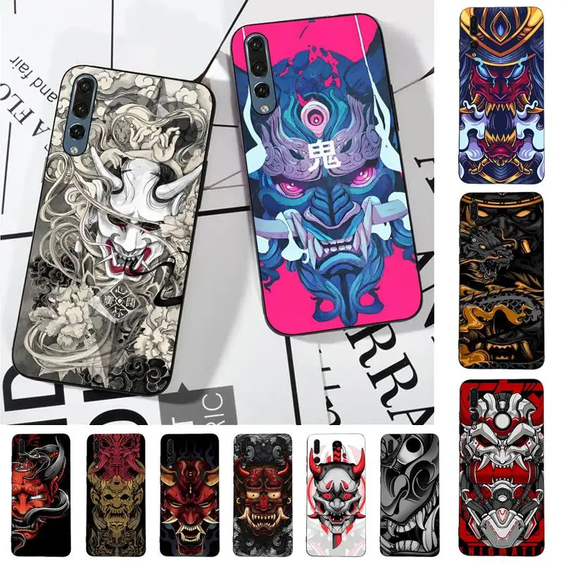 

Samurai Oni Mask Phone Case For Huawei P 8 9 10 20 30 40 50 Pro Lite Psmart Honor 10 lite 70 Mate 20lite