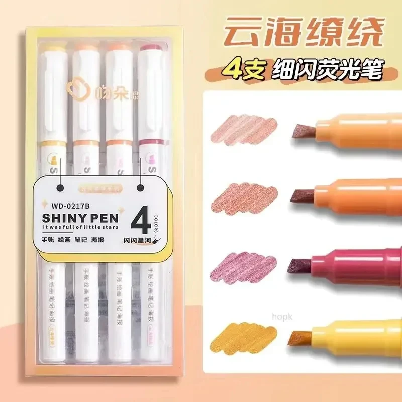 

Маркеры-выделители Kissbuty Kawaii Glitter, 4 штуки