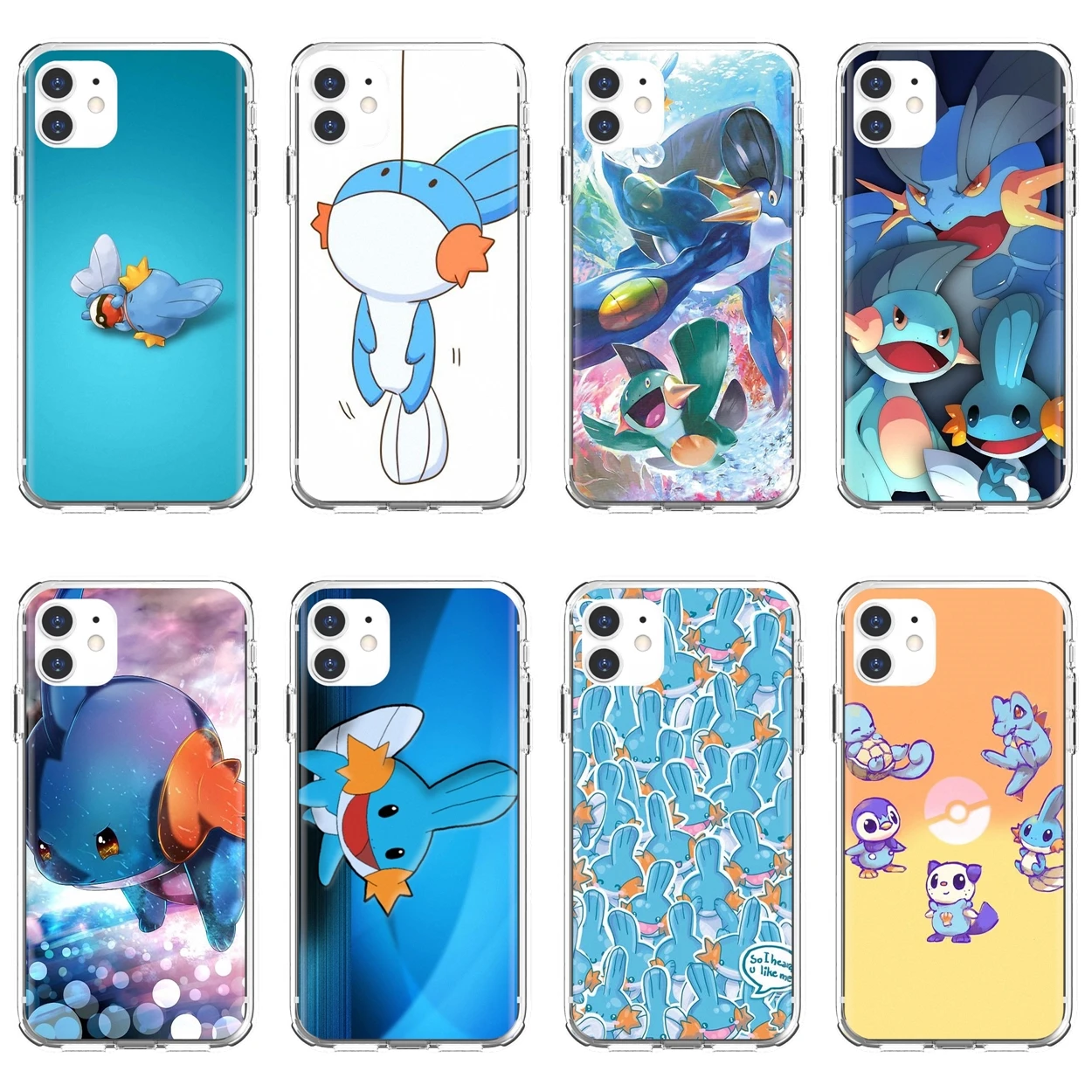 TPU Cases Covers For Xiaomi Redmi Note 10 10s 3S 4 4X 5 6 6A 7 8  8T 7A 9 9T 9s 9C 9A Pro Anime Cartoon Mudkip Charmander Art