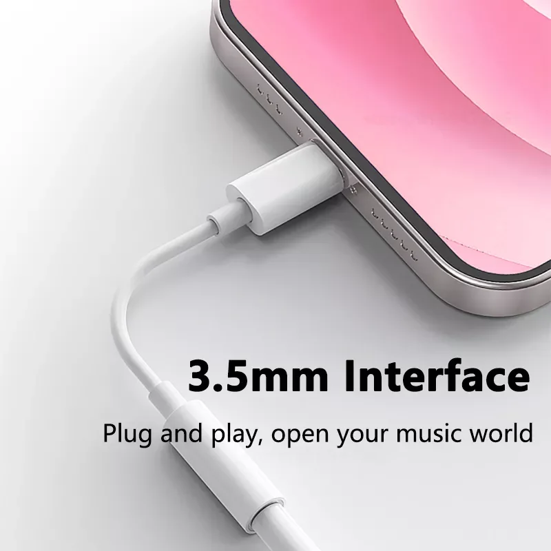 ForLightning To 3.5mm Jack Adapter 2in1 Headphone Audio Music Play For iPhone 13 12 Mini 11 Pro XS Max XR SE Aux Cable Splitter
