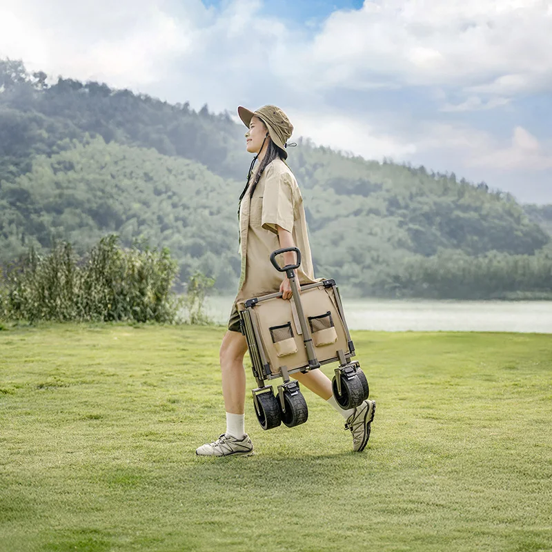 Фото Складная тележка Naturehike: легкая, усиленная, для кемпинга, с большой вместимостью, портативная, для улицы, с открывающейся задней дверцей №3