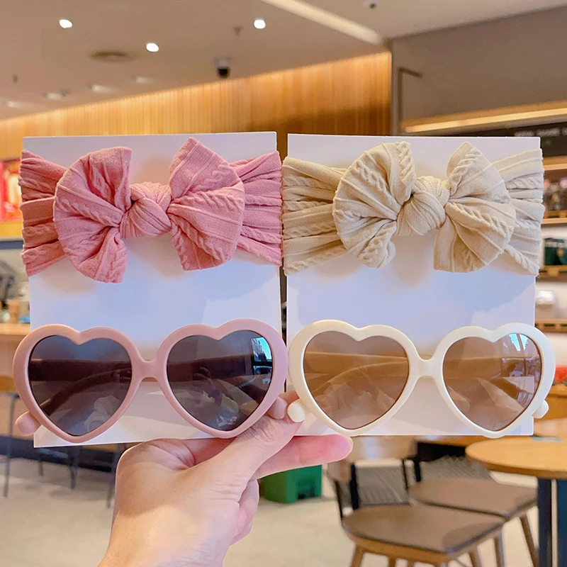 2 шт./комплект детские мягкие солнцезащитные очки с бантом