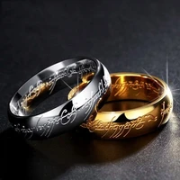 mens rings titanium steel one ring of power gold color stainless steel fashion jewelry movie of ring wholesale drop shipping