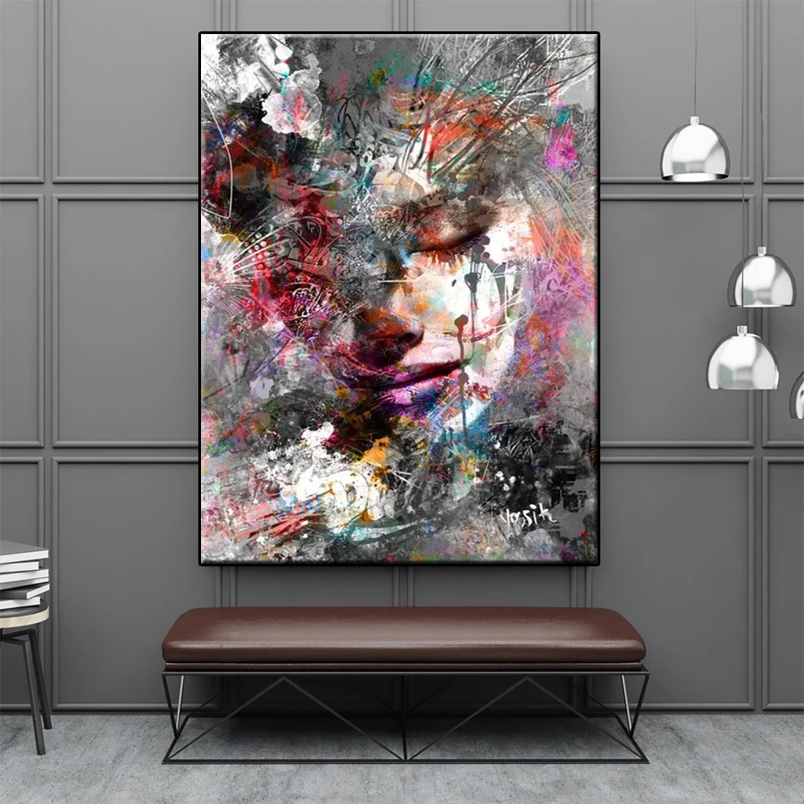 Алмазная картина современное абстрактное граффити женское искусство полная