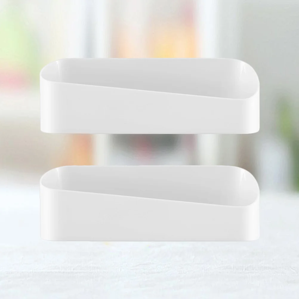 

2Pcs Free Perforation Wall Receives Frame Geometrical Modelling Organizer for Toilet Bathroom (White)