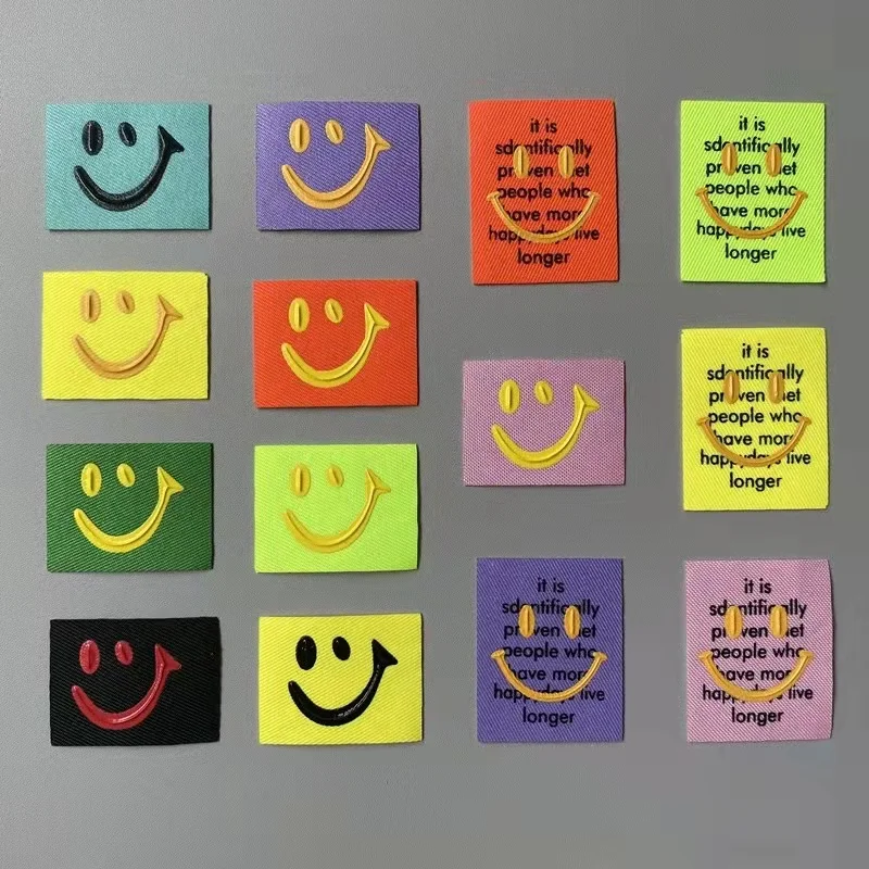 

Мягкие тканевые этикетки 12 шт./лот Tuya, различные вышивки букв, воротник ручной работы для «сделай сам», вязаные хлопковые тканые нашивки с пр...