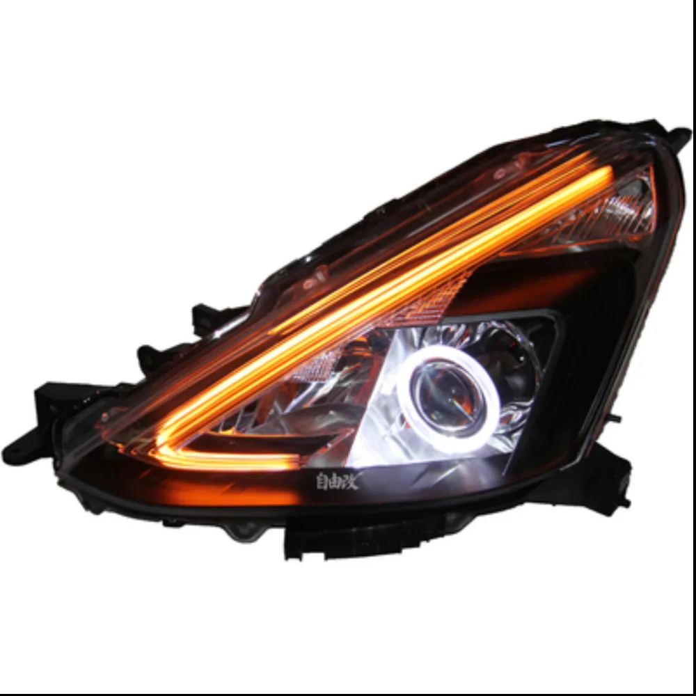 

Led Headlight assembly For Nissan Livina DRL Daytime Running Light angel eye head lamp Car accessories