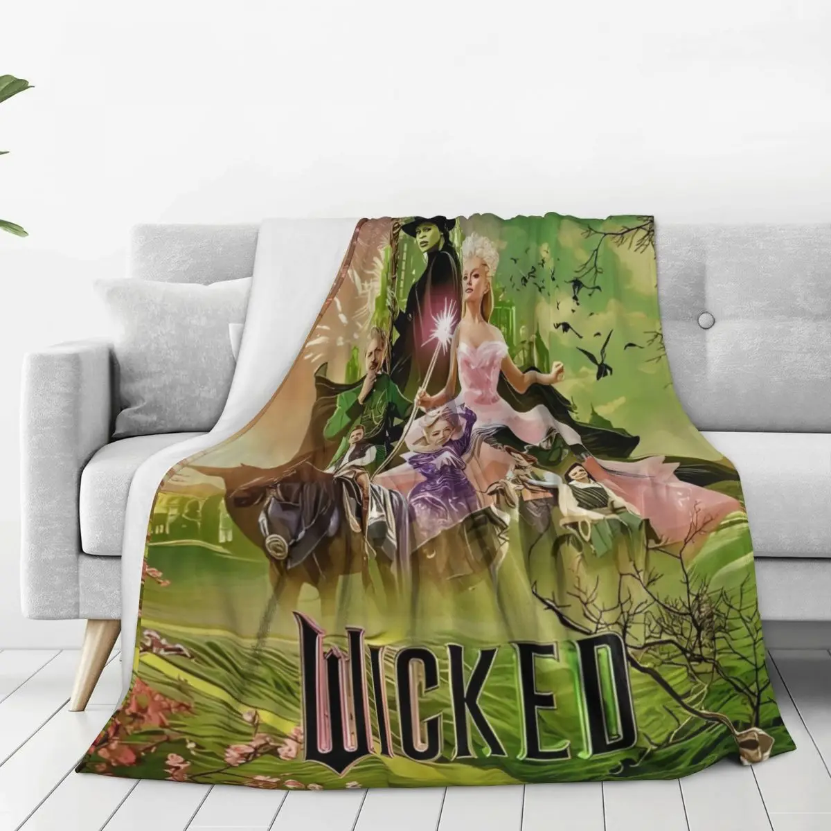 Мягкое одеяло для путешествий Wicked Elphaba &amp Glinda тональное фланелевое покрывало из