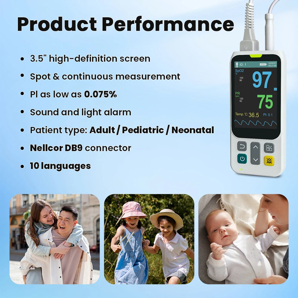 Портативный пульсоксиметр 2026 для взрослых, детей и новорожденных: мониторинг на кончике пальца (art.: 3920db702a562) - 3920db702a562