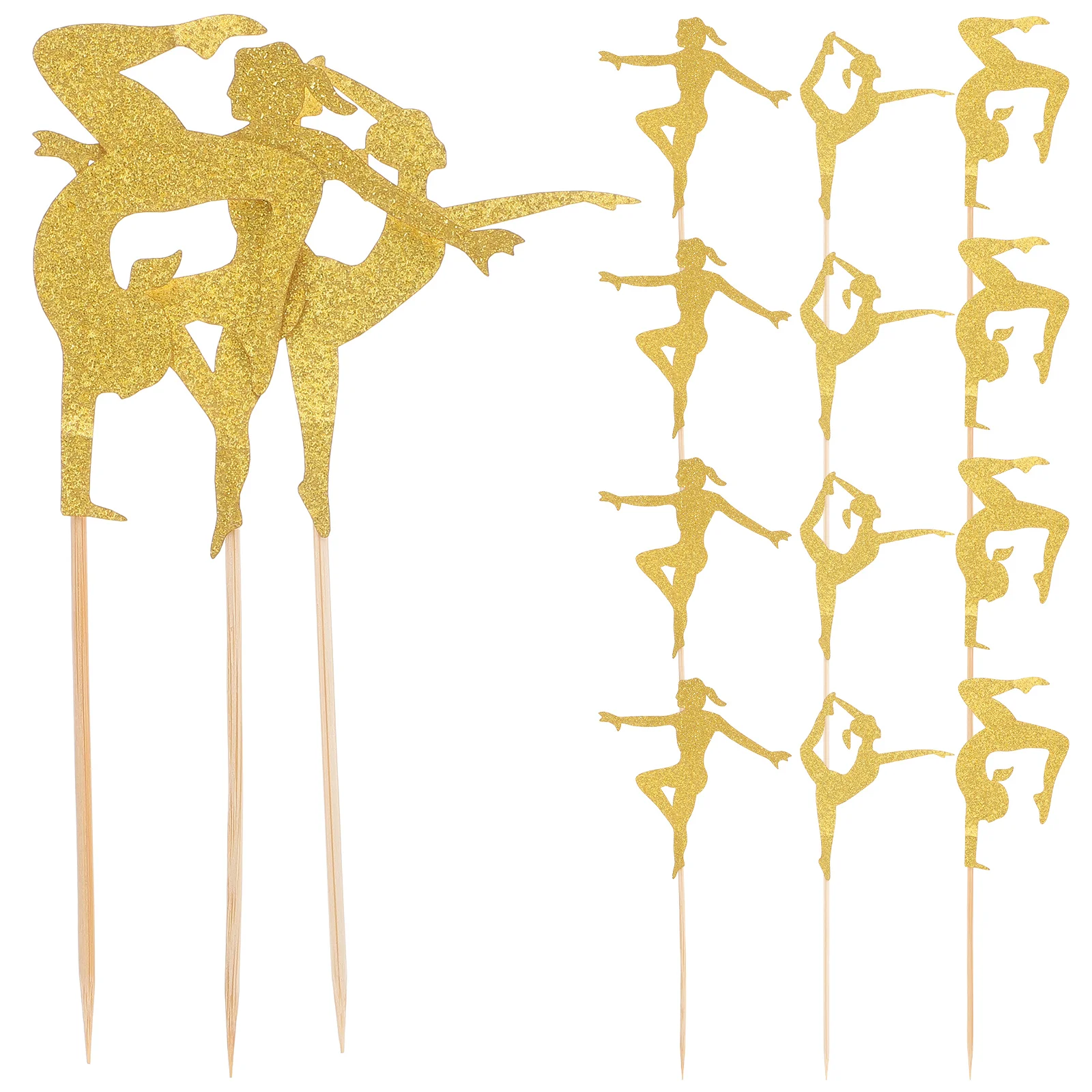 

Girl Cake Insert Gymnastic Decor Theme Party Picks Cupcake Decoration Ornaments