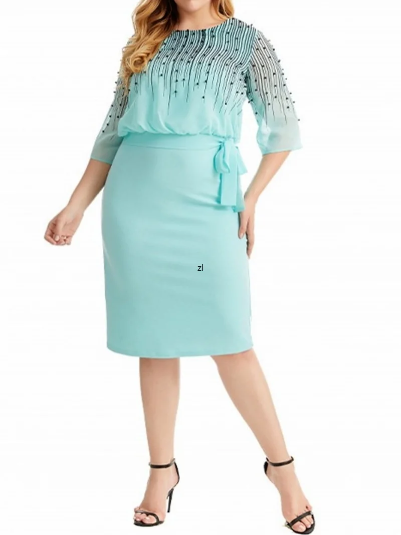 

African Dresses For Women Autumn Midi Dress Casual 3/4 Sleeve Pleated Embroidered Flares Bohemian Vestidos Robe Africaine Femme