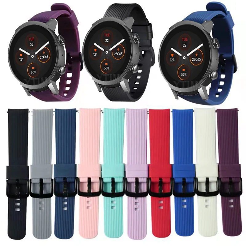 

For Haylou RS4 Plus /LS02 Strap 20mm Silicone Bracelet For Galaxy Watch 42mm Watchband Band For Ticwatch GTH E3 2 E Wristband