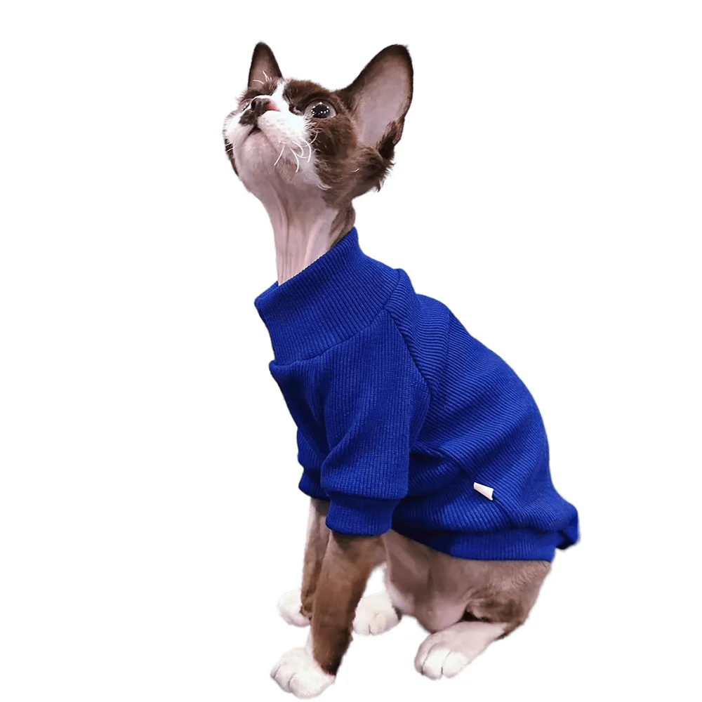 Turtleneck Kitten Clothes Hairless Cat Clothing Sphinx Pajamas Stretchy Conis Sphynx Cat Outfit Clothes for Cat Devon Rex