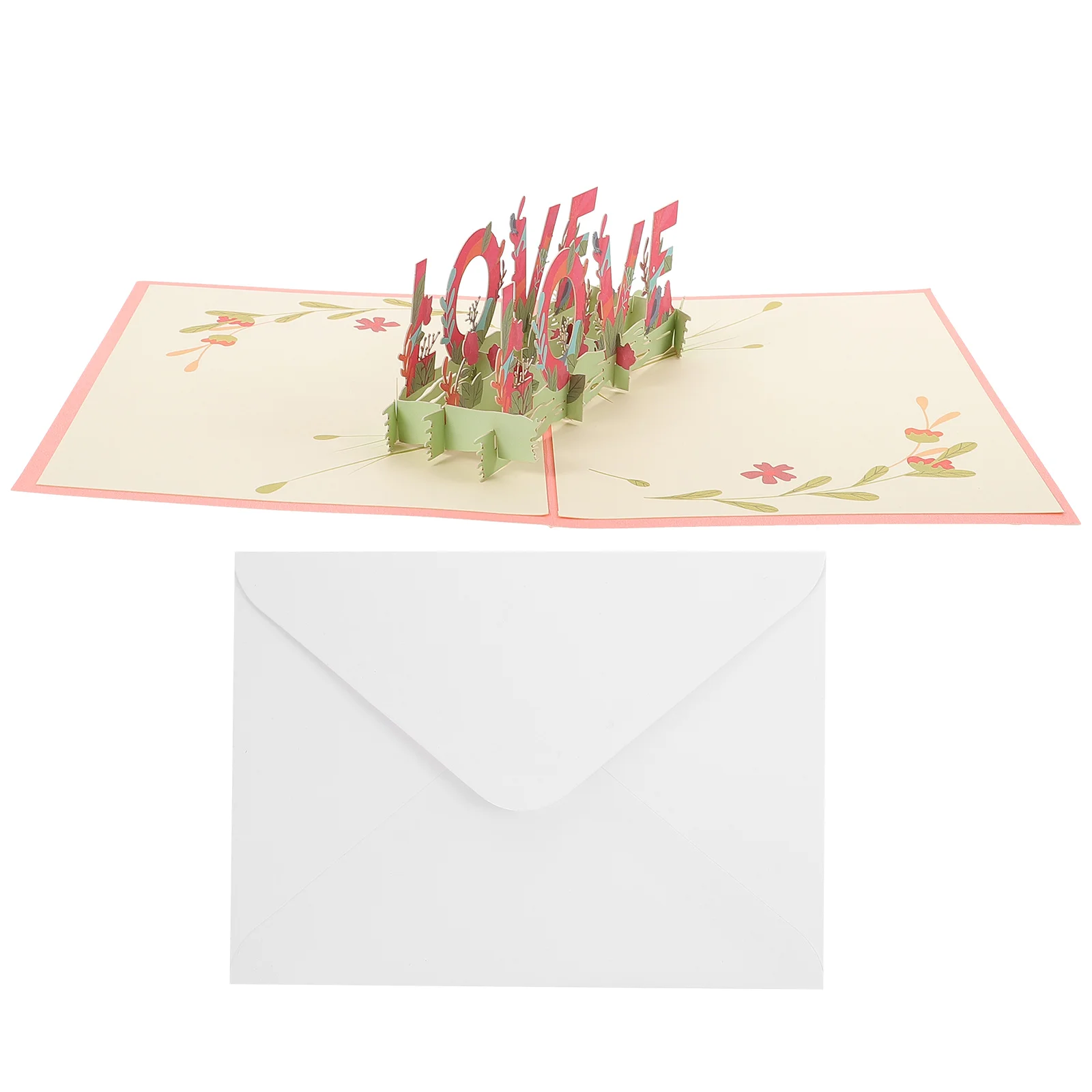 

Cardlove Flower Message Blessing Anniversary 3D Wish Invitation Greeting Postcard Valentines Paper Festival Day Diy Happy Wreath