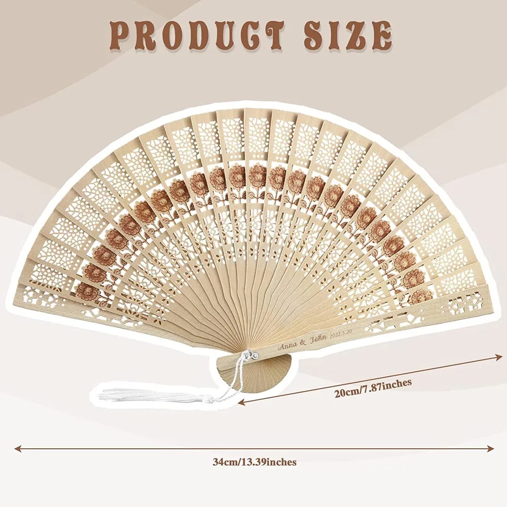 12/24/48 шт. деревянные ручные вентиляторы