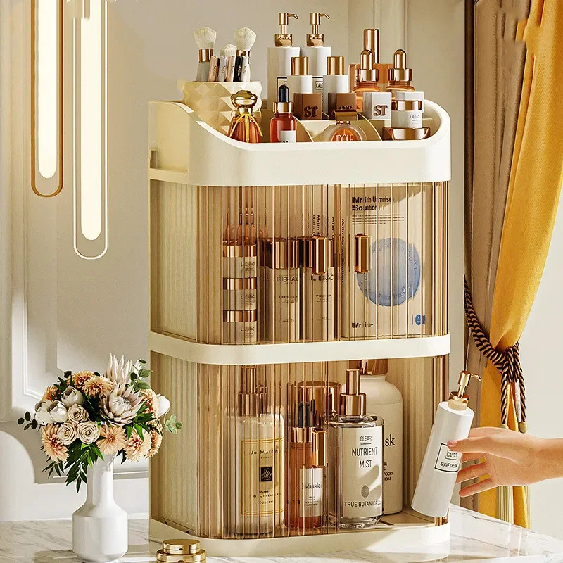 Роскошный органайзер с двумя дверцами для косметики и ванной комнаты.