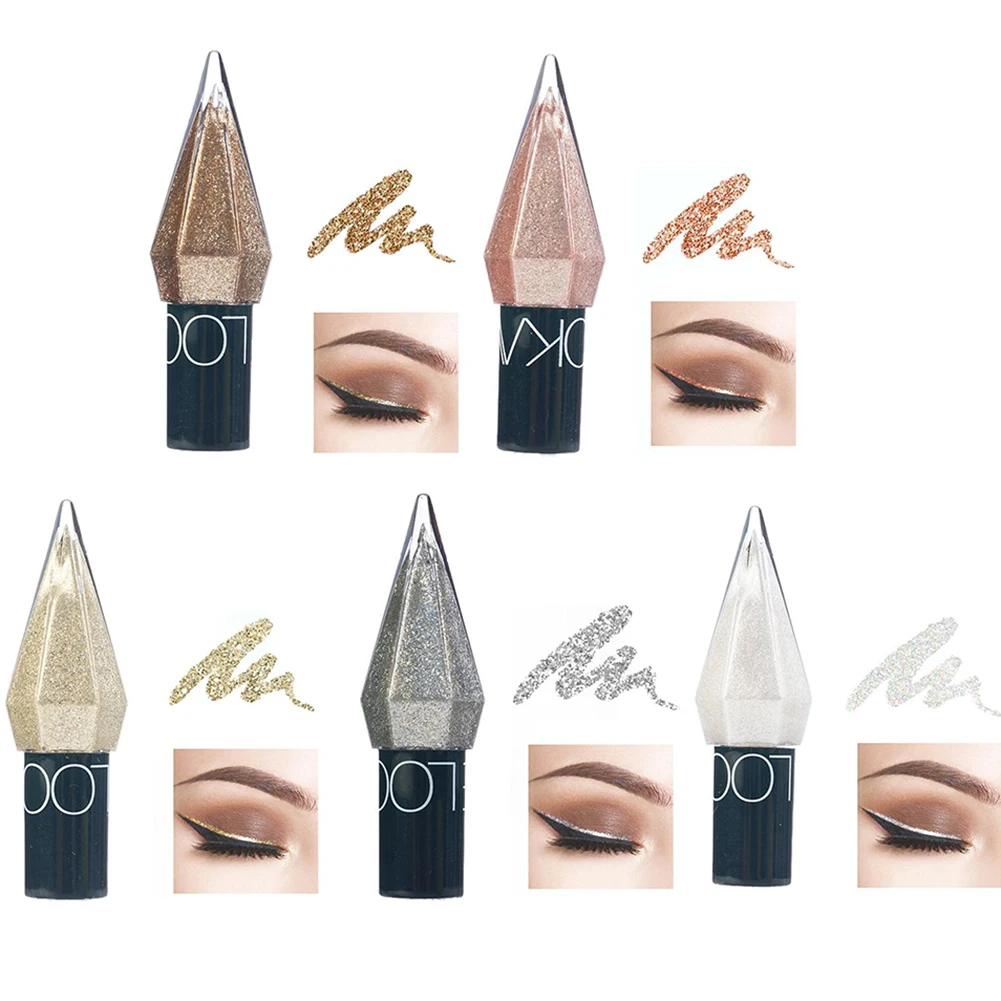 Eye Shadow Pearlescent Diamond Eye Shadow Liquid 5-color Sequins MakeUp Smooth Mini Fine Brush Eyeliner Shine And Head Wholesale 6 Eye Shadow Pearlescent Diamond Eye Shadow Liquid 5-color Sequins MakeUp Smooth Mini Fine Brush Eyeliner Shine And Head Wholesale 6
