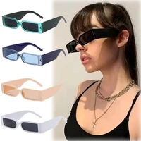2022 retro rectangle frame sunglasses fashion hip hop men women eyewear square frame shades personality sun glasses uv400
