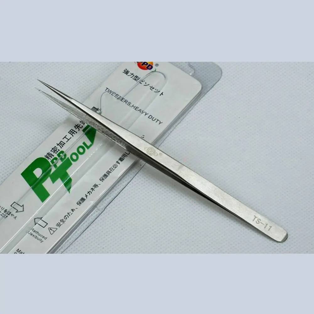 

Electronics Industrial Tweezers Anti-static TS-11 Straight Tip Precision Stainless Forceps Phone Repair Hand Tools