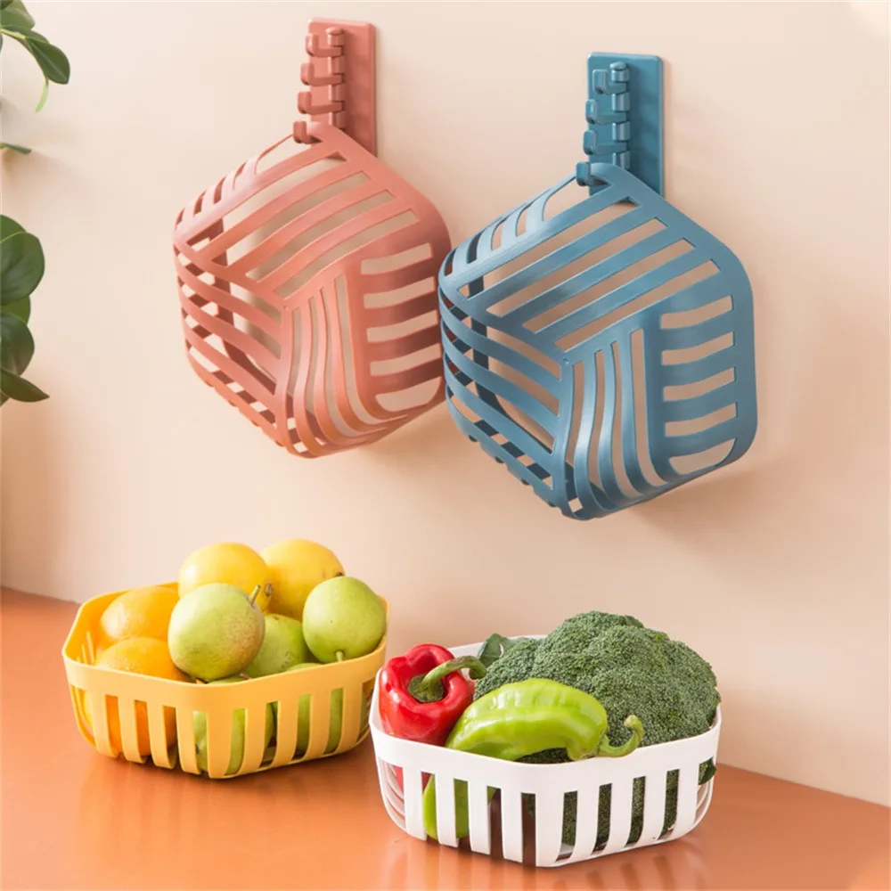

Open Design Vegetable Basket Easy To Clean Silicone Double Drain Basket Light Weight Sink Drain Basket Kitchen Gadgets Portable