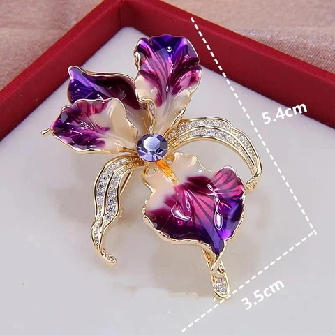 Элегантные эмалированные броши из сплава с цветком орхидеи