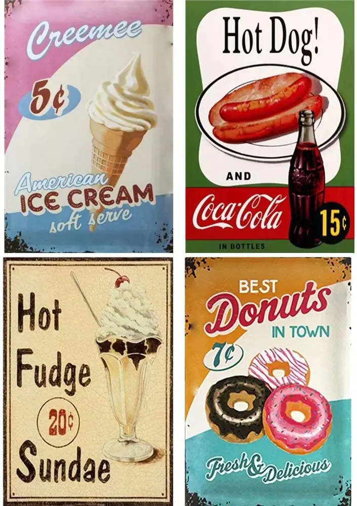 Старые металлические знаки FlowerBeads, персонализированные таблички, металлический рисунок для кафе, бара, металлический постер для кафе