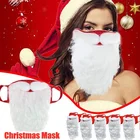 Рождественские украшения 3D маски Санта-Клауса бороды для взрослых унисекс смешные многоразовые маски для лица Санта-Клауса щит для рождественской Косплей вечеринки A +++
