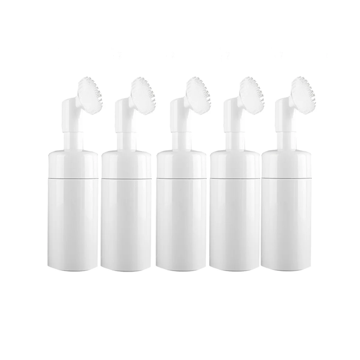 

5Pcs 200Ml Soap Foaming Bottle Facial Cleanser Foam Maker Bottle with Silicone Clean Brush Portable Foam Bottles