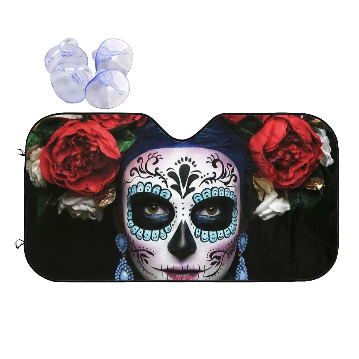 

Sugar Skull Sunshade Windscreen Halloween Horror Car Front Windshield Car Window Windscreen Cover Blinds Sun Shade Protect