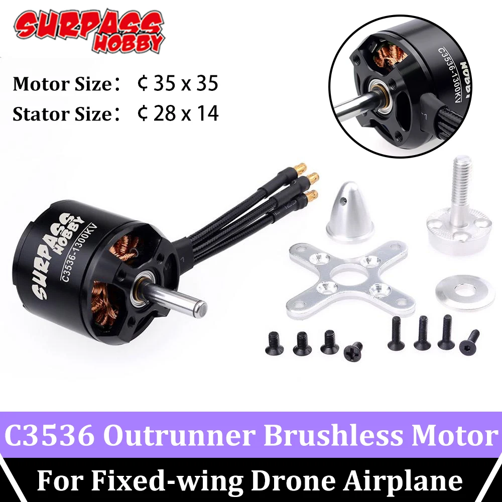 Бесщеточный двигатель SURPASS HOBBY 2814(C3536) 910KV 1050KV 1300KV 1500KV 2 шт. для радиоуправляемого