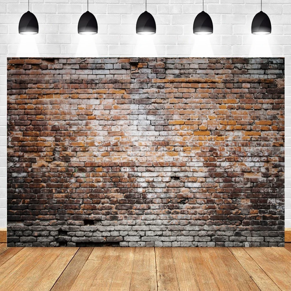 

Brick Wall Wooden Boards Grunge Scenic Decorat Photography Background Birthday Party Home Decor Photocall Backdrop Photo Studio