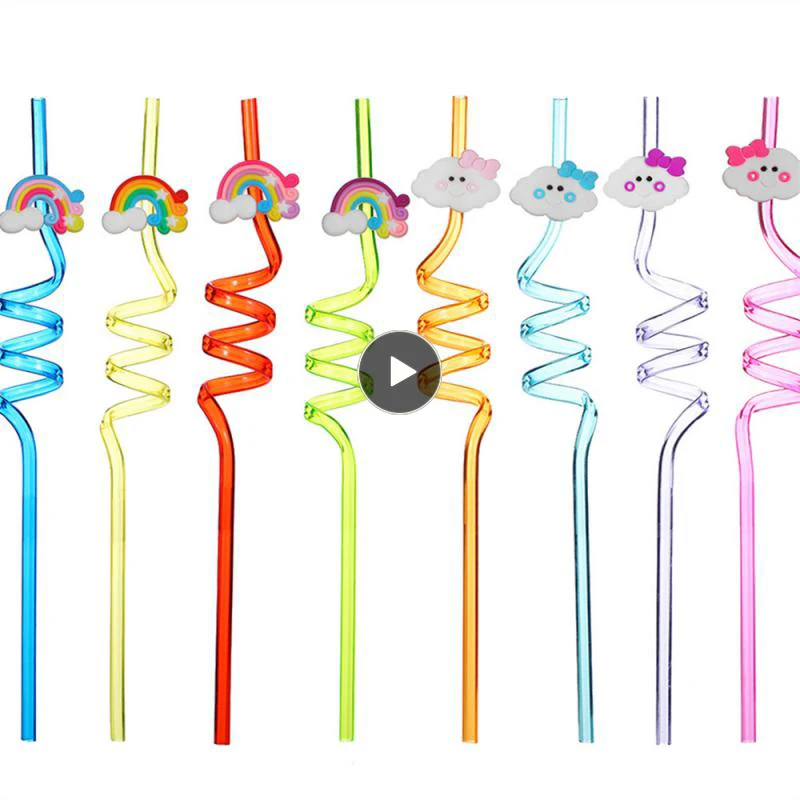 

Reusable Children Modeling Straw Cartoon Bent Drinking Straw Smooth Edge Integrated Design Fiesta Cocktail Fruit Straws For Kids